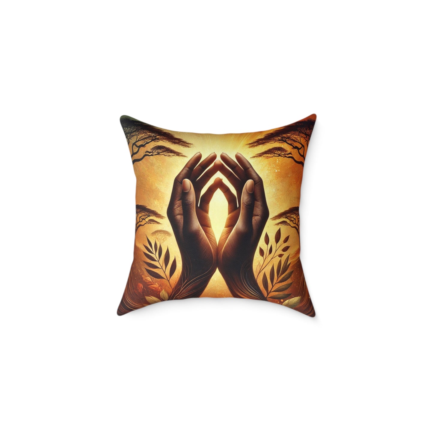 Square Poly Canvas Pillow: Blessed are the Peacemakers | Inspirational Home Decor, Gift for Meditation, Cozy Living