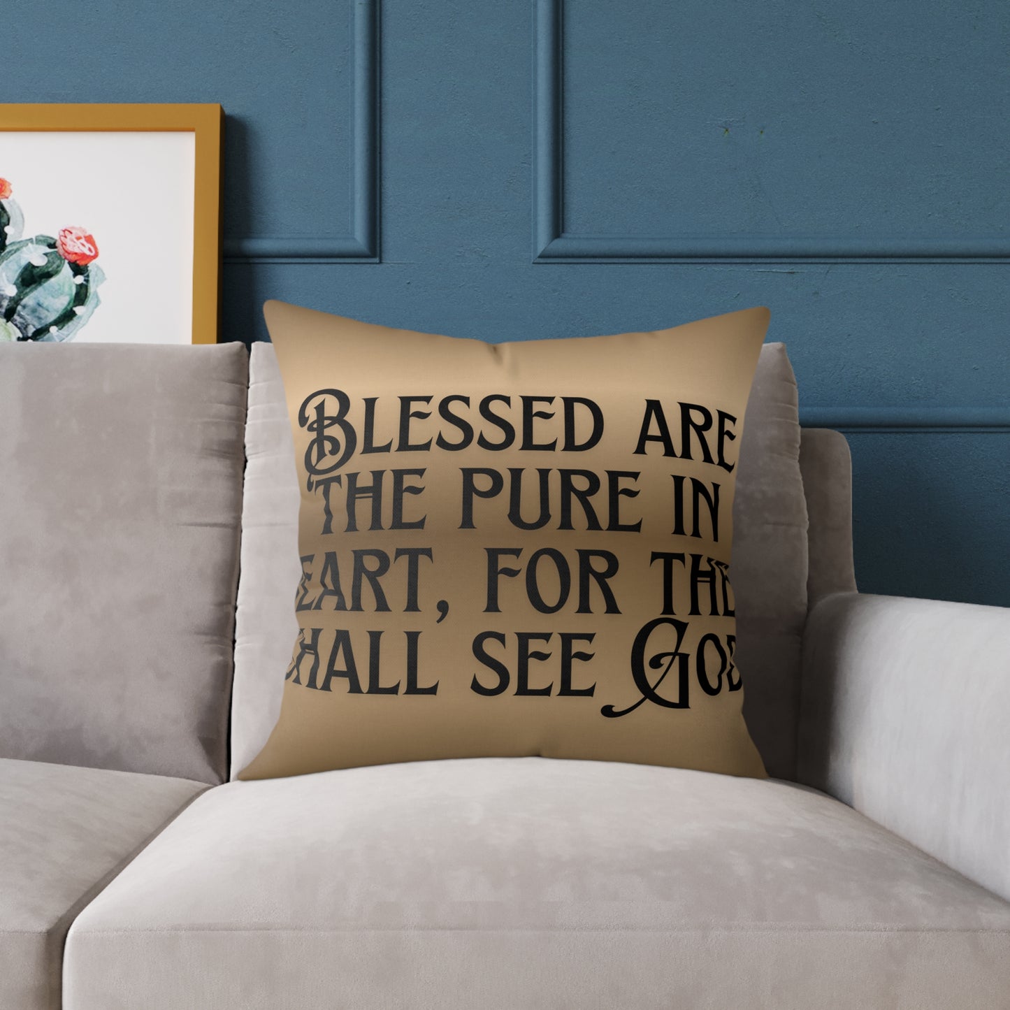 Blessed Heart Decorative Pillow | Home Decor, Gift for Faith-Seeking Friends, Cozy Living Room Accent, Sentimental