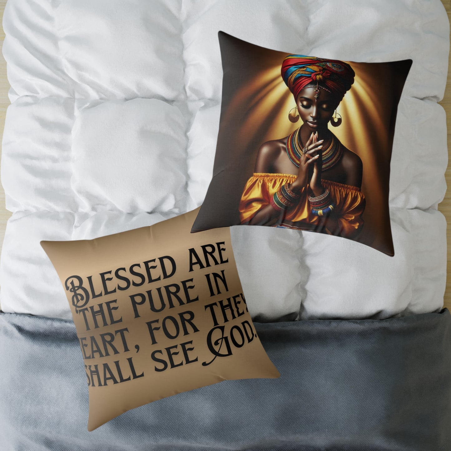 Blessed Heart Decorative Pillow | Home Decor, Gift for Faith-Seeking Friends, Cozy Living Room Accent, Sentimental