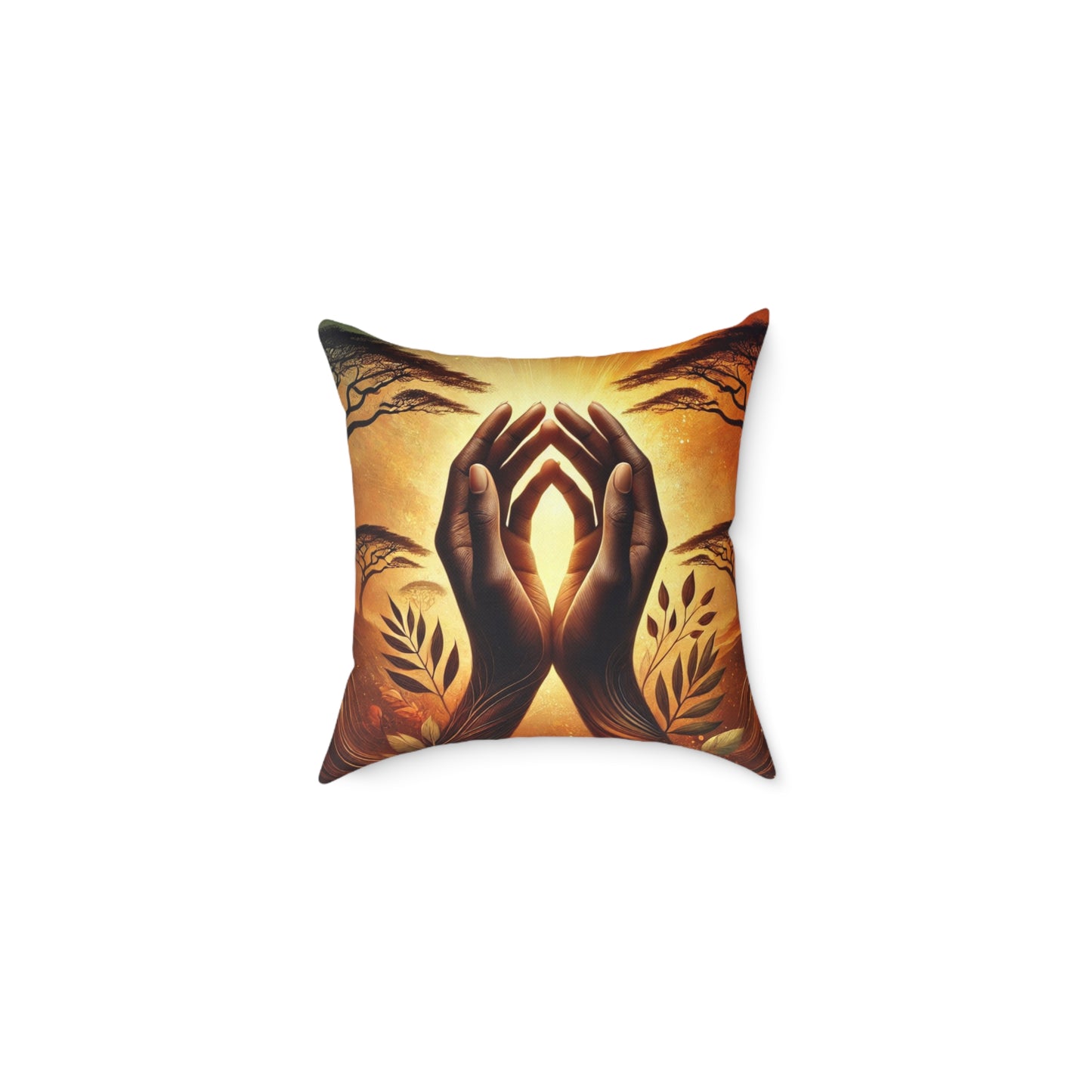 Square Poly Canvas Pillow: Blessed are the Peacemakers | Inspirational Home Decor, Gift for Meditation, Cozy Living