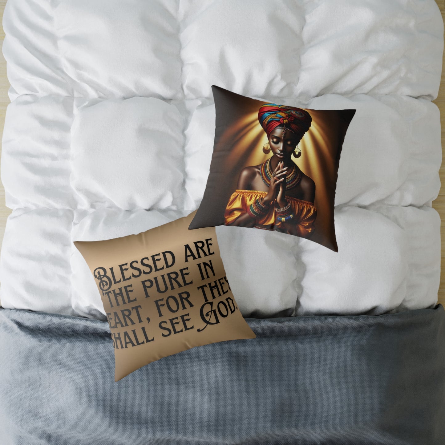 Blessed Heart Decorative Pillow | Home Decor, Gift for Faith-Seeking Friends, Cozy Living Room Accent, Sentimental