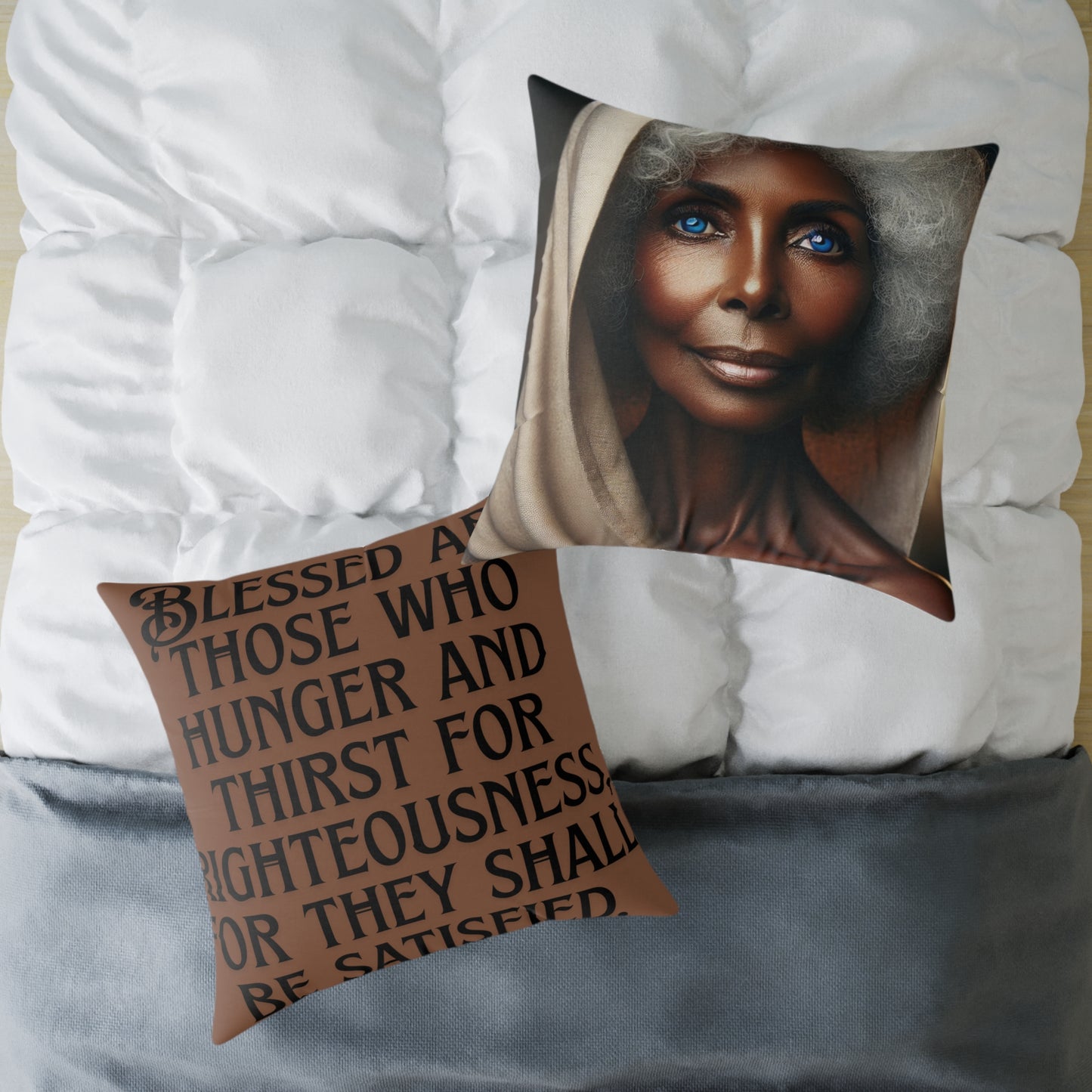 Square Poly Canvas Pillow, inspirational prayer pillow