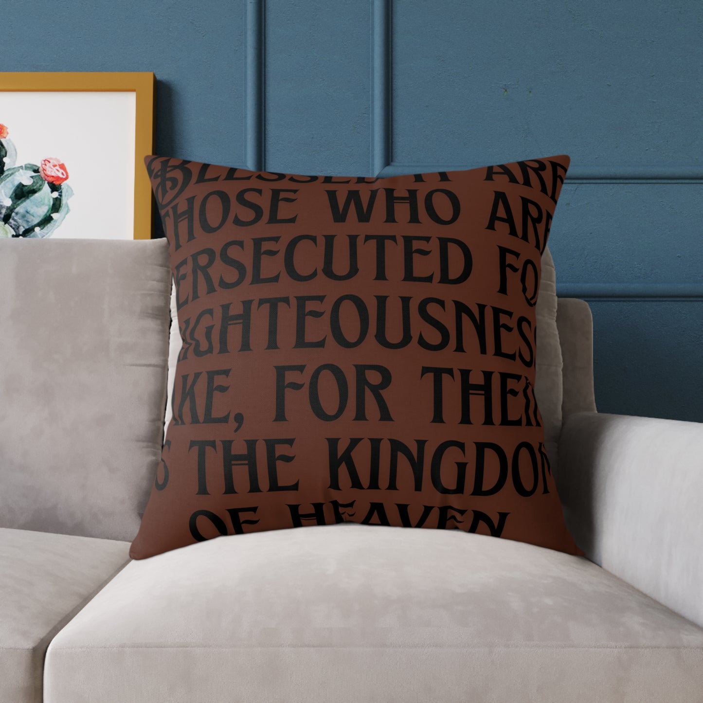 Inspirational Square Poly Canvas Pillow for Home Decor, Cozy Throw Pillow, Motivational Cushion, Bible Verse Pillow, Gift