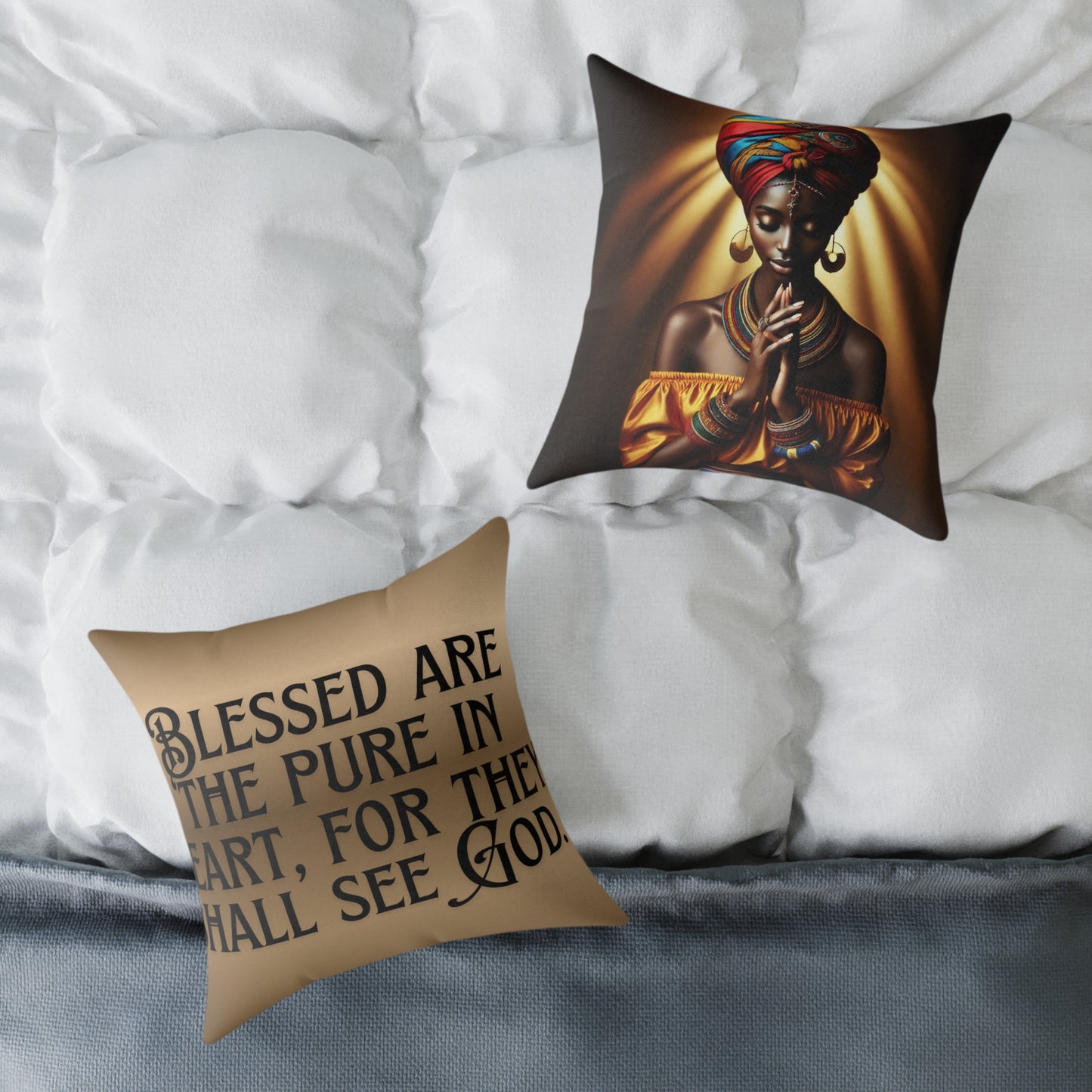 Blessed Heart Decorative Pillow | Home Decor, Gift for Faith-Seeking Friends, Cozy Living Room Accent, Sentimental