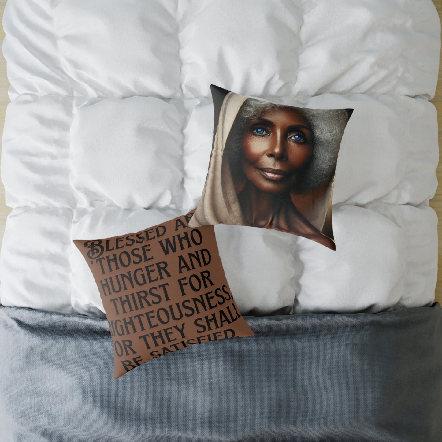 Square Poly Canvas Pillow, inspirational prayer pillow