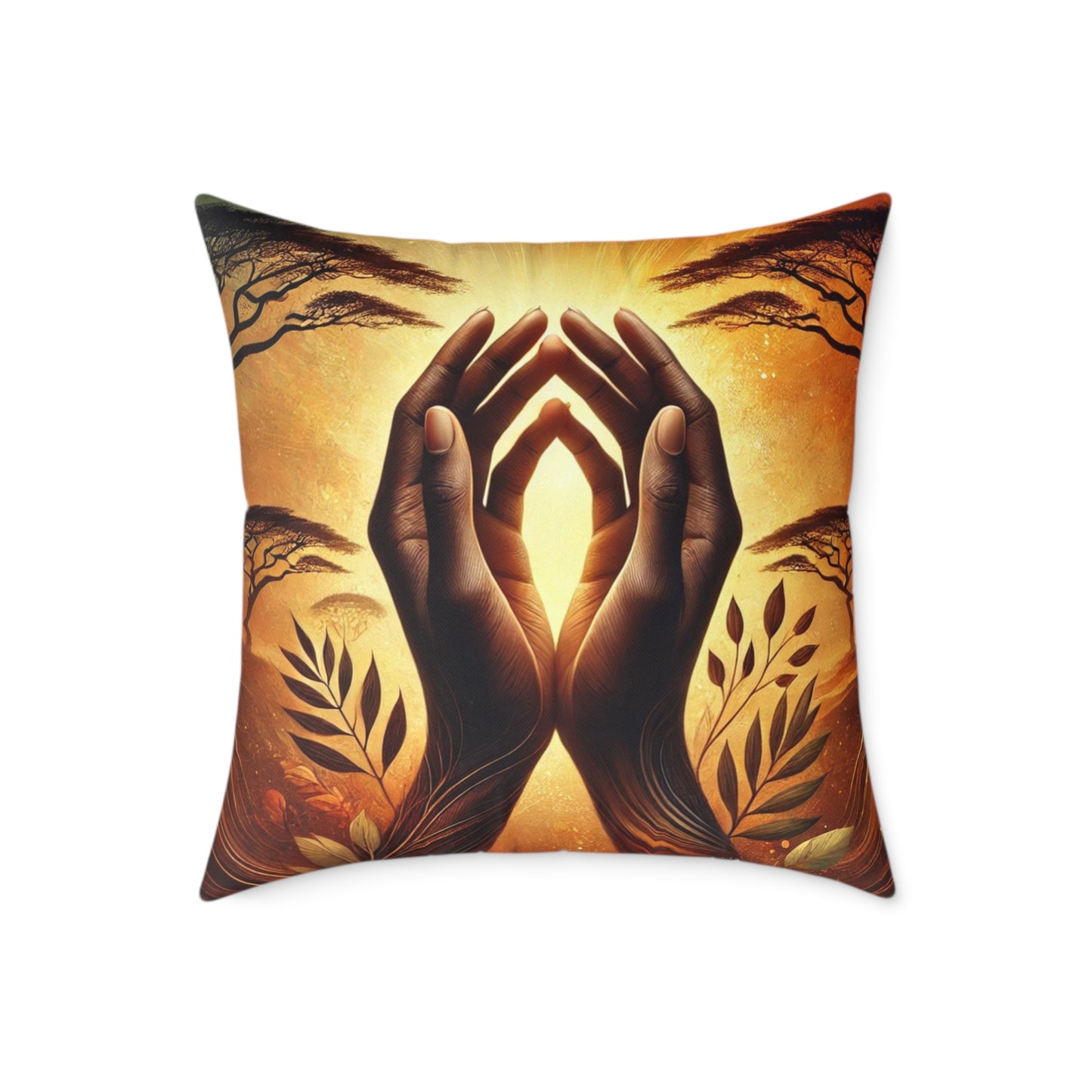 Square Poly Canvas Pillow: Blessed are the Peacemakers | Inspirational Home Decor, Gift for Meditation, Cozy Living