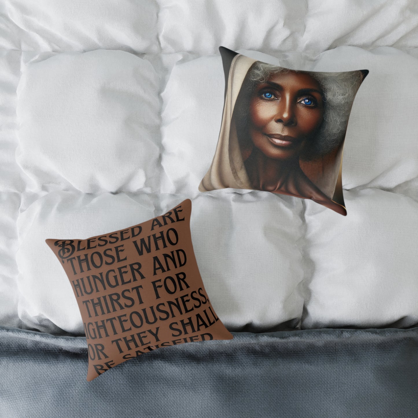 Square Poly Canvas Pillow, inspirational prayer pillow