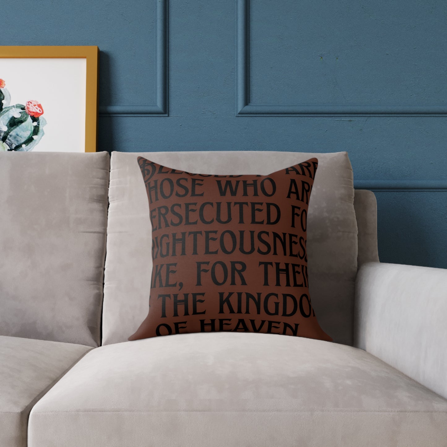 Inspirational Square Poly Canvas Pillow for Home Decor, Cozy Throw Pillow, Motivational Cushion, Bible Verse Pillow, Gift