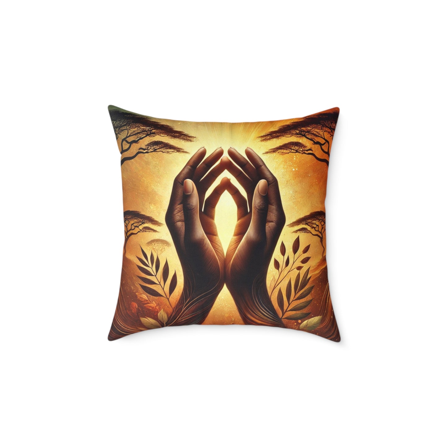 Square Poly Canvas Pillow: Blessed are the Peacemakers | Inspirational Home Decor, Gift for Meditation, Cozy Living
