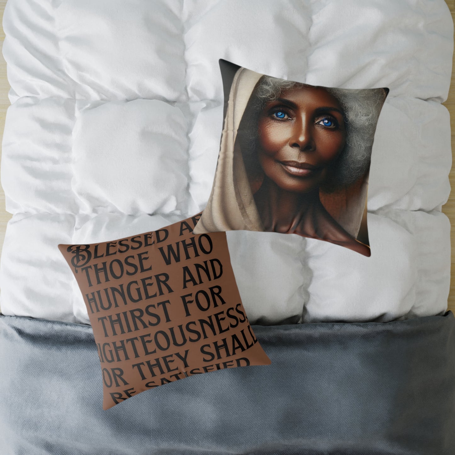 Square Poly Canvas Pillow, inspirational prayer pillow