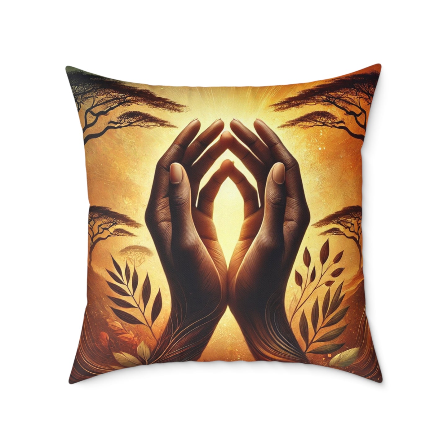 Square Poly Canvas Pillow: Blessed are the Peacemakers | Inspirational Home Decor, Gift for Meditation, Cozy Living