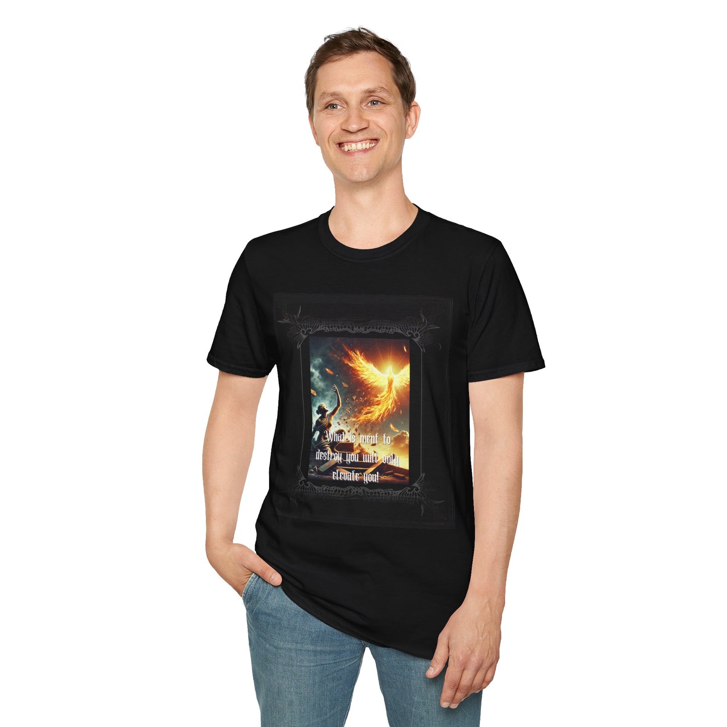 Cosmic Phoenix Unisex T-Shirt | Softstyle Tee, Casual Wear, Trendy Apparel, Graphic Shirt