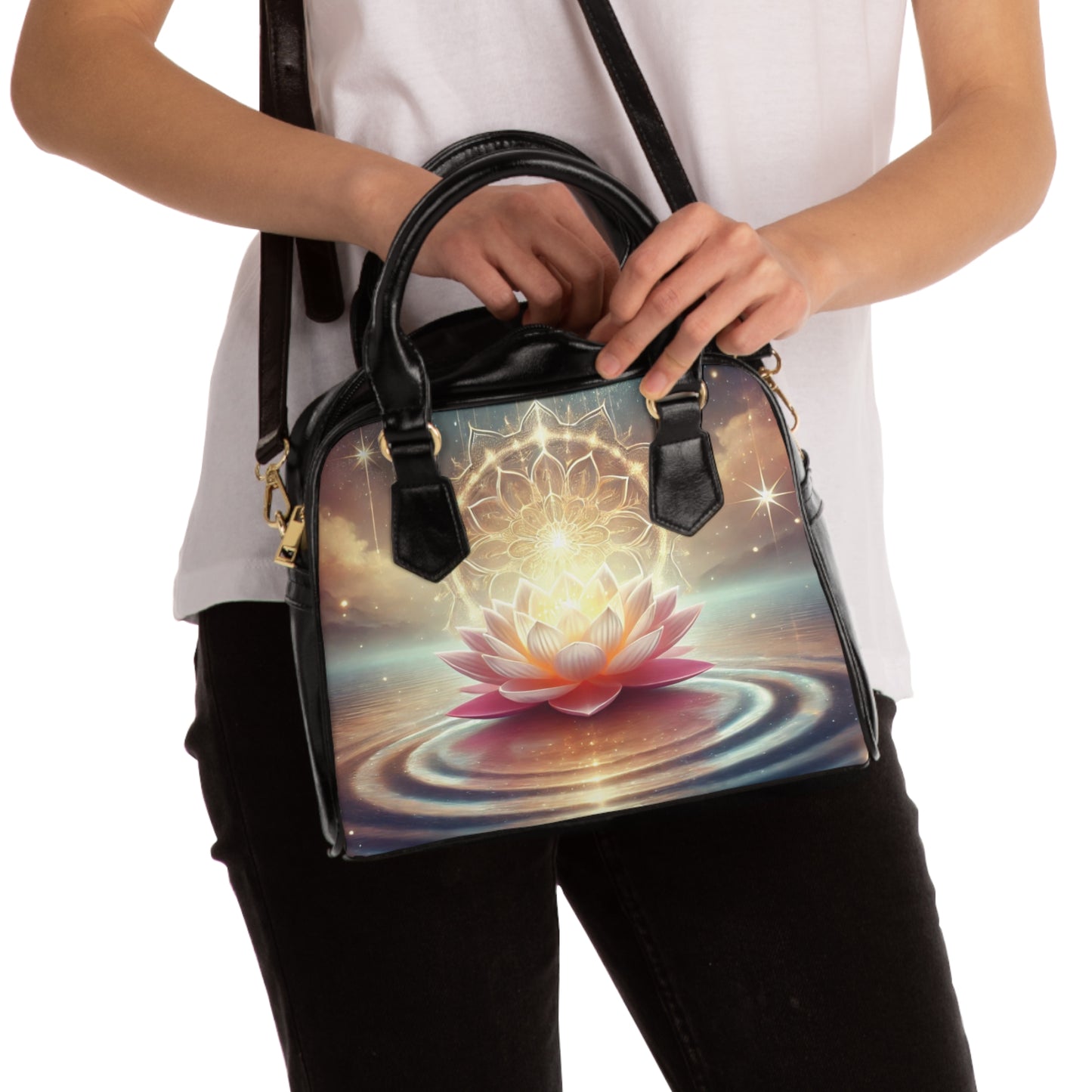 Lotus Flower Shoulder Handbag - Bohemian Chic Tote