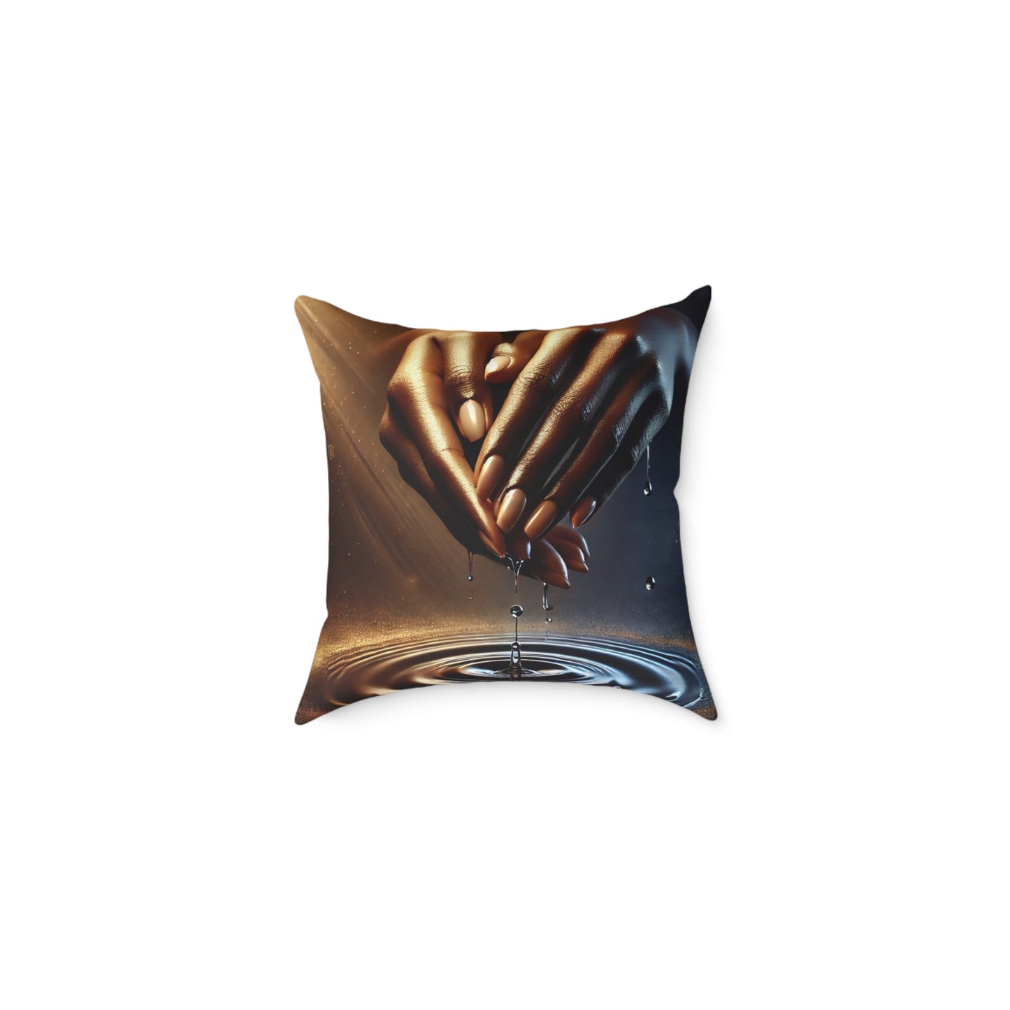 Blessed Are The Poor: Square Poly Canvas Pillow