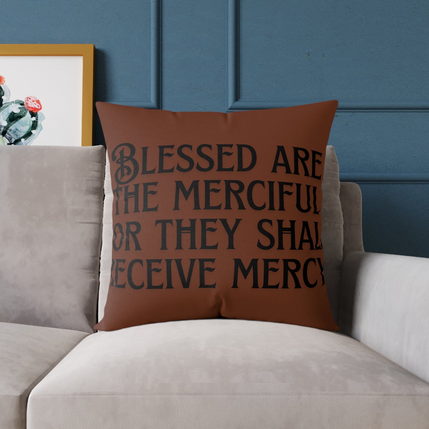 Blessed Are The Merciful: Poly Canvas Pillow