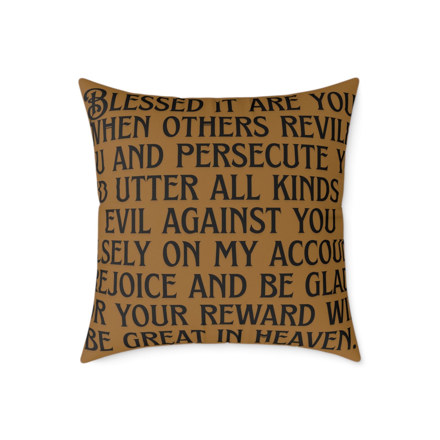 Blessed It Are You Than Others: Square Poly Canvas Pillow