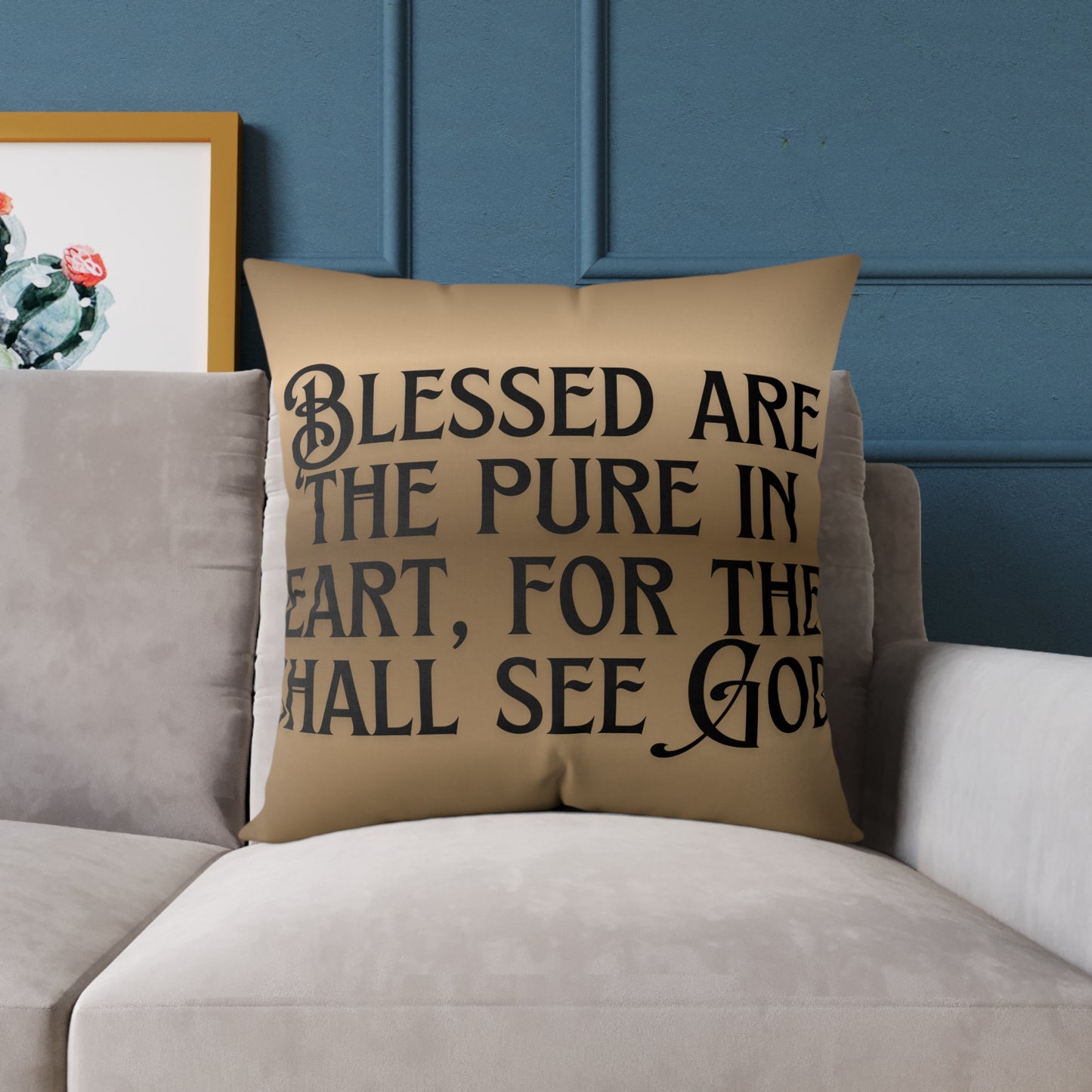 Blessed Heart Decorative Pillow | Home Decor, Gift for Faith-Seeking Friends, Cozy Living Room Accent, Sentimental