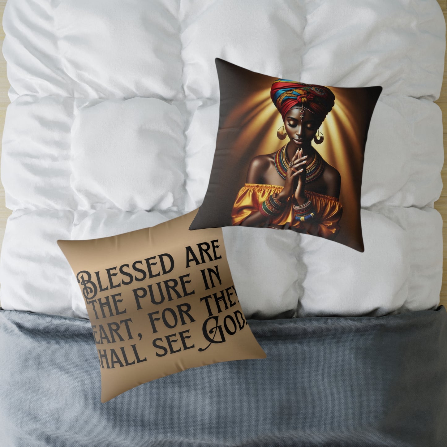 Blessed Heart Decorative Pillow | Home Decor, Gift for Faith-Seeking Friends, Cozy Living Room Accent, Sentimental