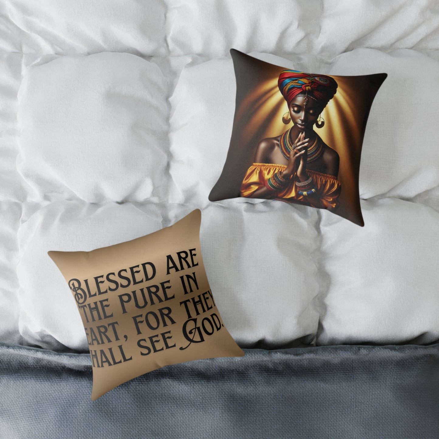 Blessed Heart Decorative Pillow | Home Decor, Gift for Faith-Seeking Friends, Cozy Living Room Accent, Sentimental