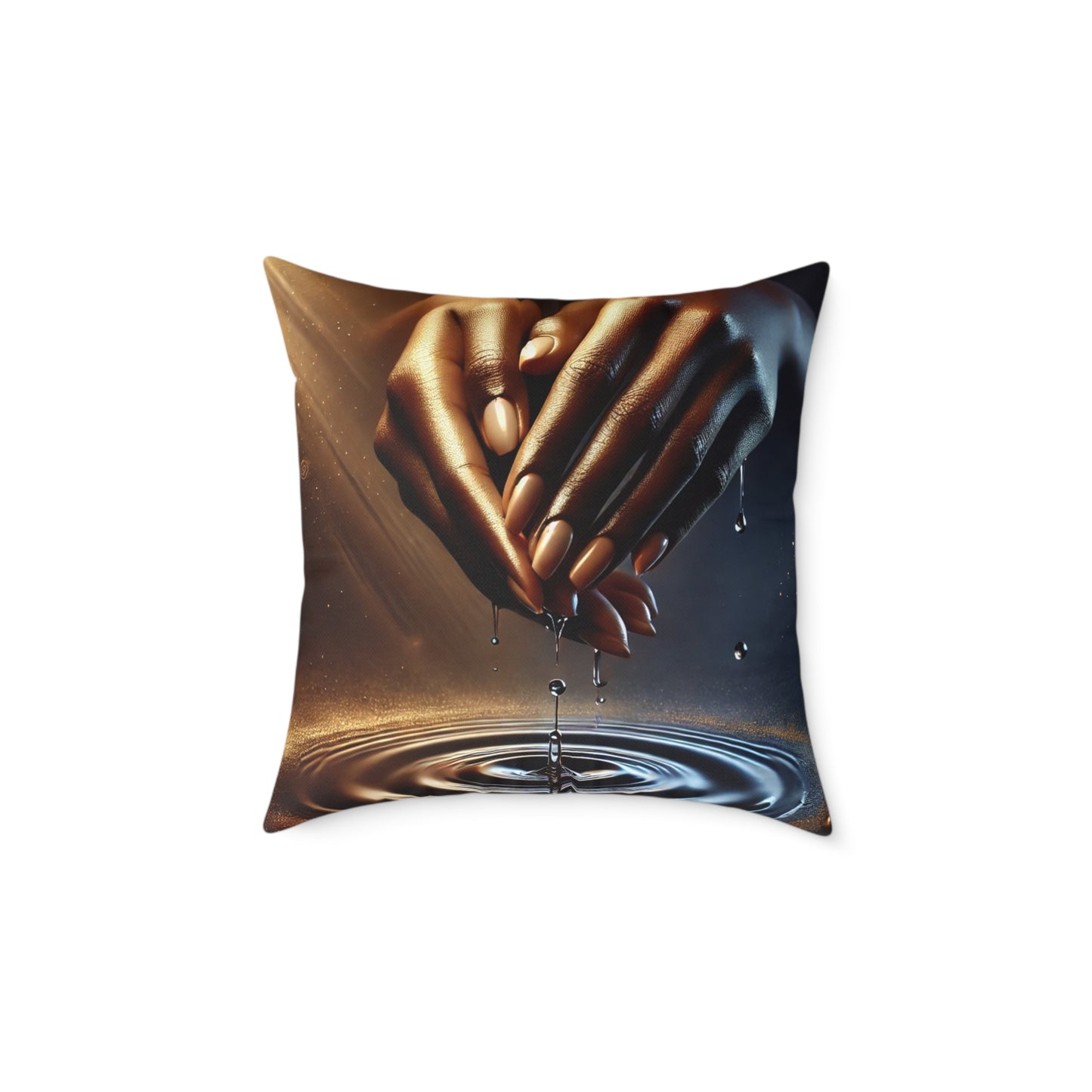 Blessed Are The Poor: Square Poly Canvas Pillow