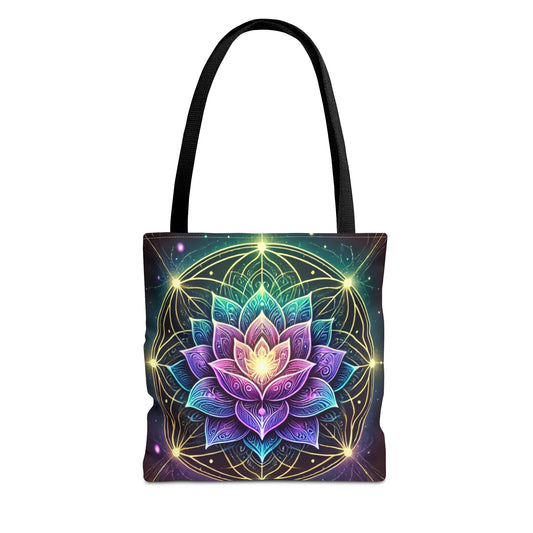 Mystical Lotus Tote Bag - Bohemian Style for Yoga and Daily Use