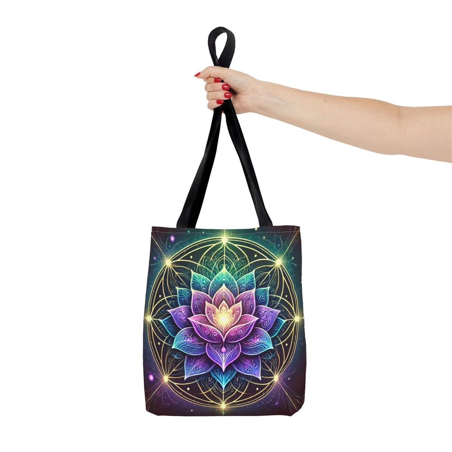 Mystical Lotus Tote Bag - Bohemian Style for Yoga and Daily Use