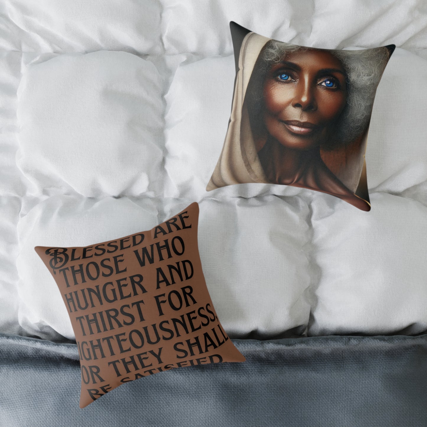 Square Poly Canvas Pillow, inspirational prayer pillow