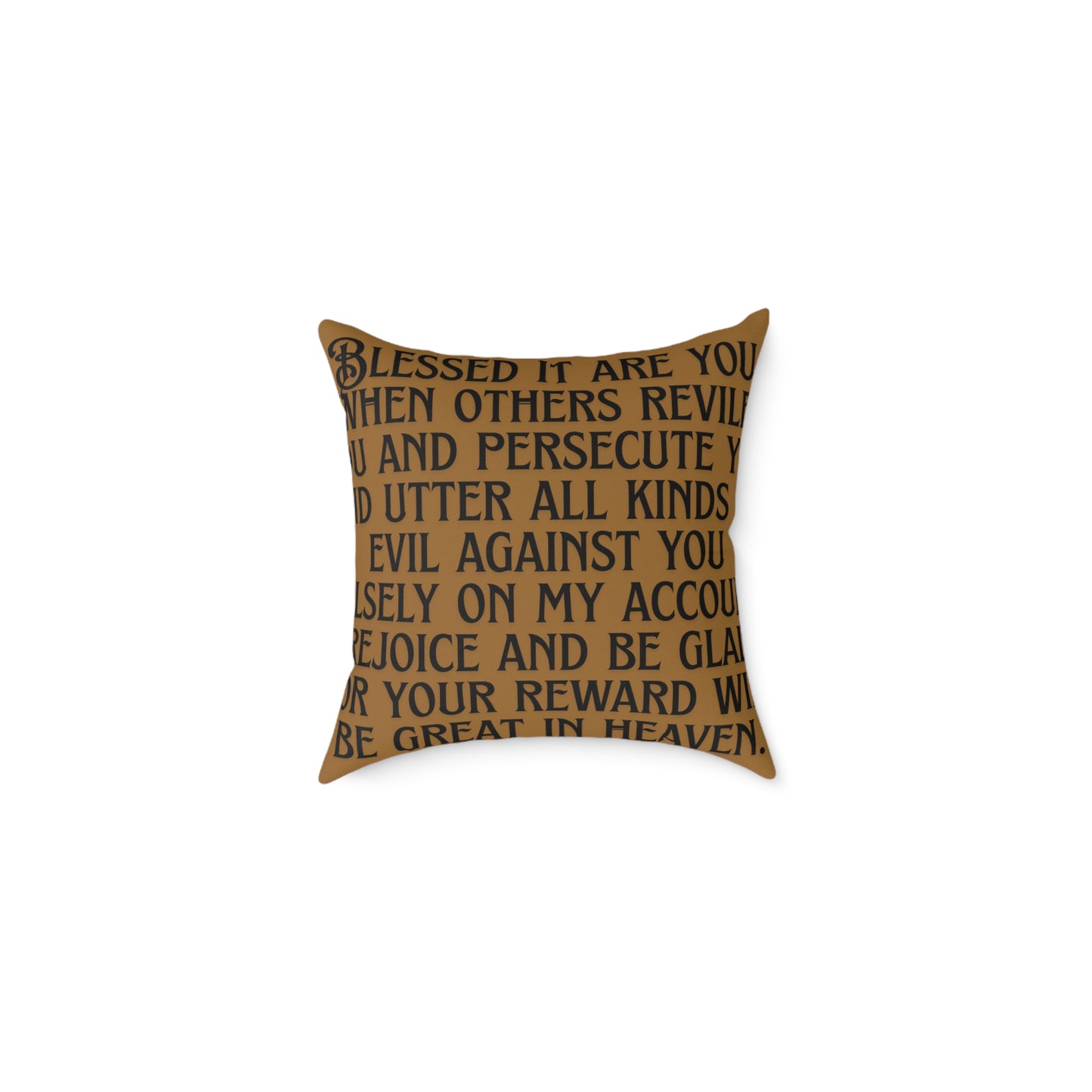 Blessed It Are You Than Others: Square Poly Canvas Pillow