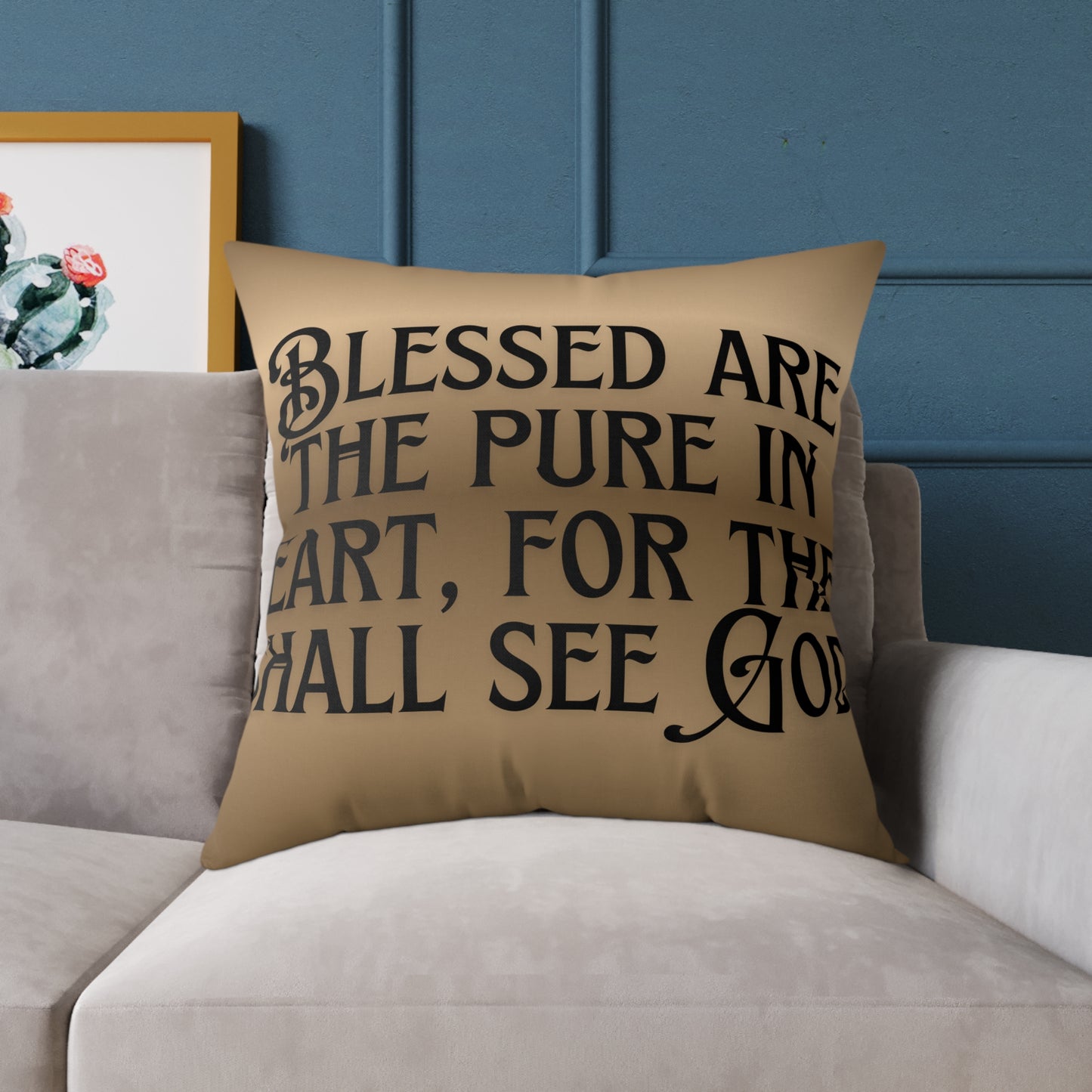 Blessed Heart Decorative Pillow | Home Decor, Gift for Faith-Seeking Friends, Cozy Living Room Accent, Sentimental