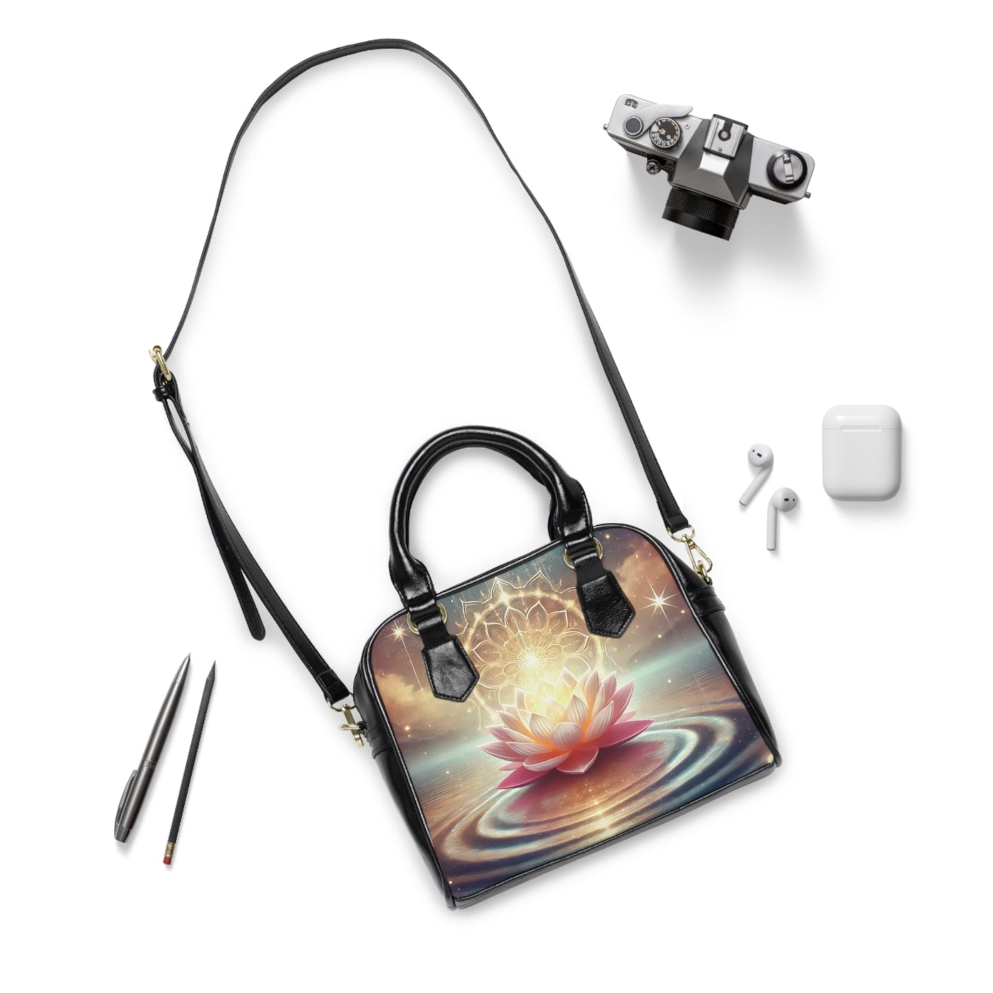Lotus Flower Shoulder Handbag - Bohemian Chic Tote