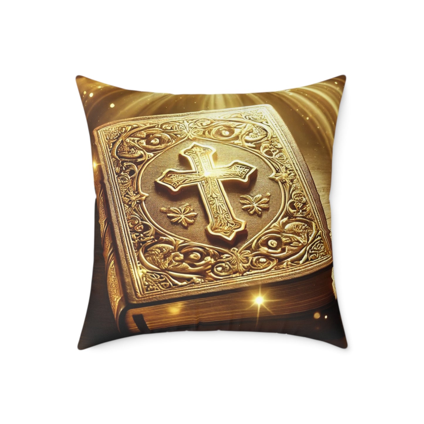 Faith-Inspired Square Poly Canvas Pillow | Inspirational Home Decor, Comfort Cushion, Bible Verse, Meaningful Decor